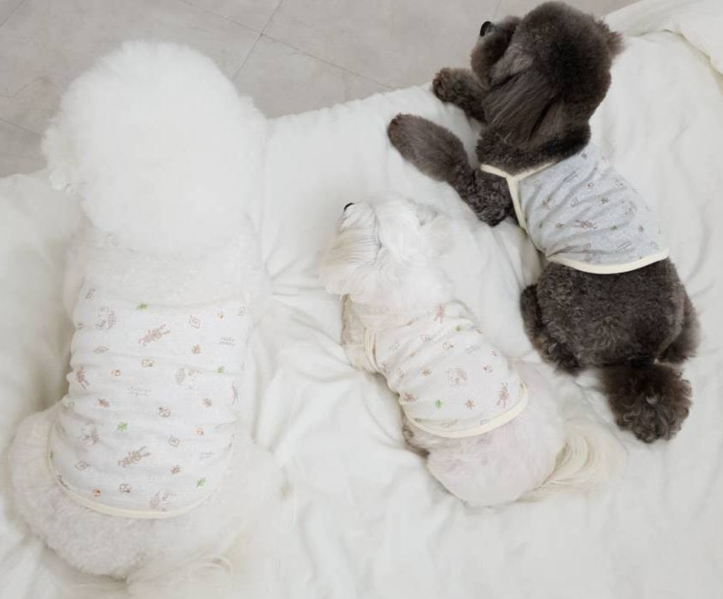 Puppy Sleeveless Indoor Wear Pajamas Organic Cotton (B)