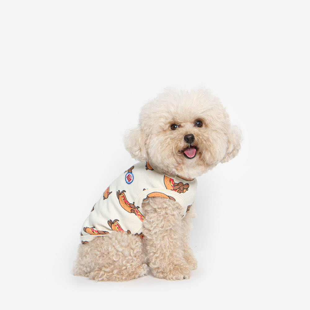Hot Dog Puppy Sleeveless T-Shirt (B)