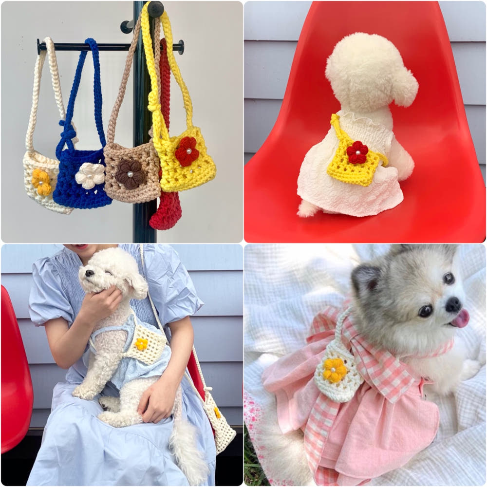 Puppy Knitted Sling Bag Adjustable Length (B)