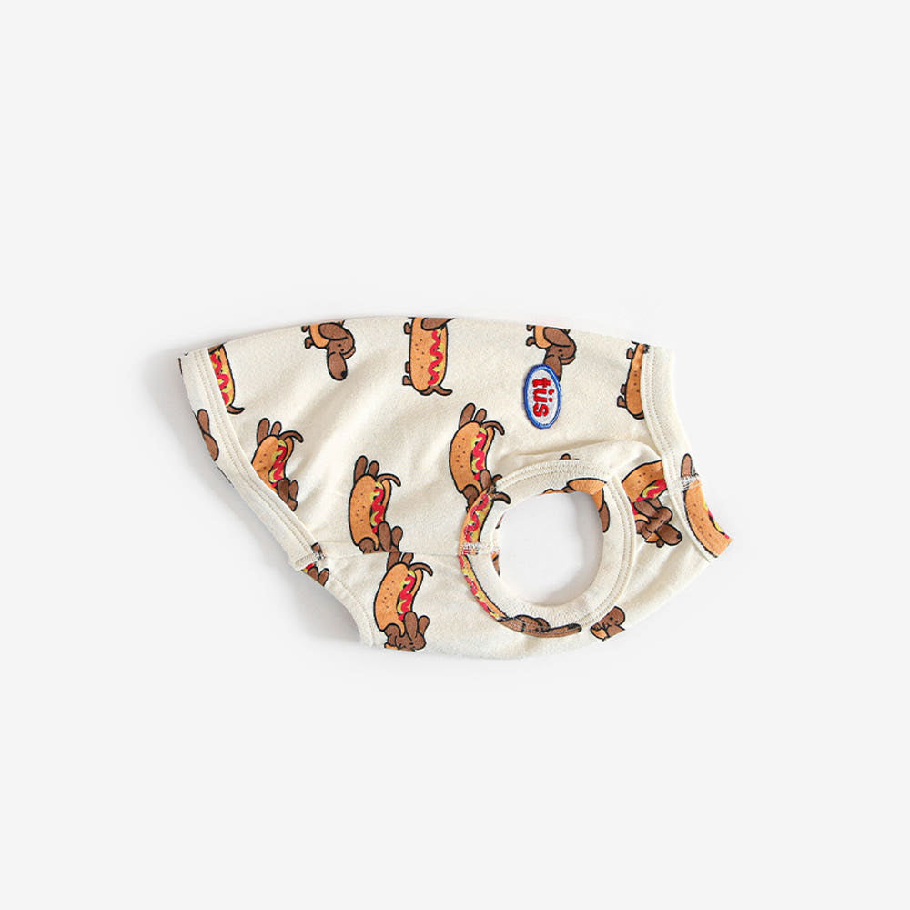 Hot Dog Puppy Sleeveless T-Shirt (B)
