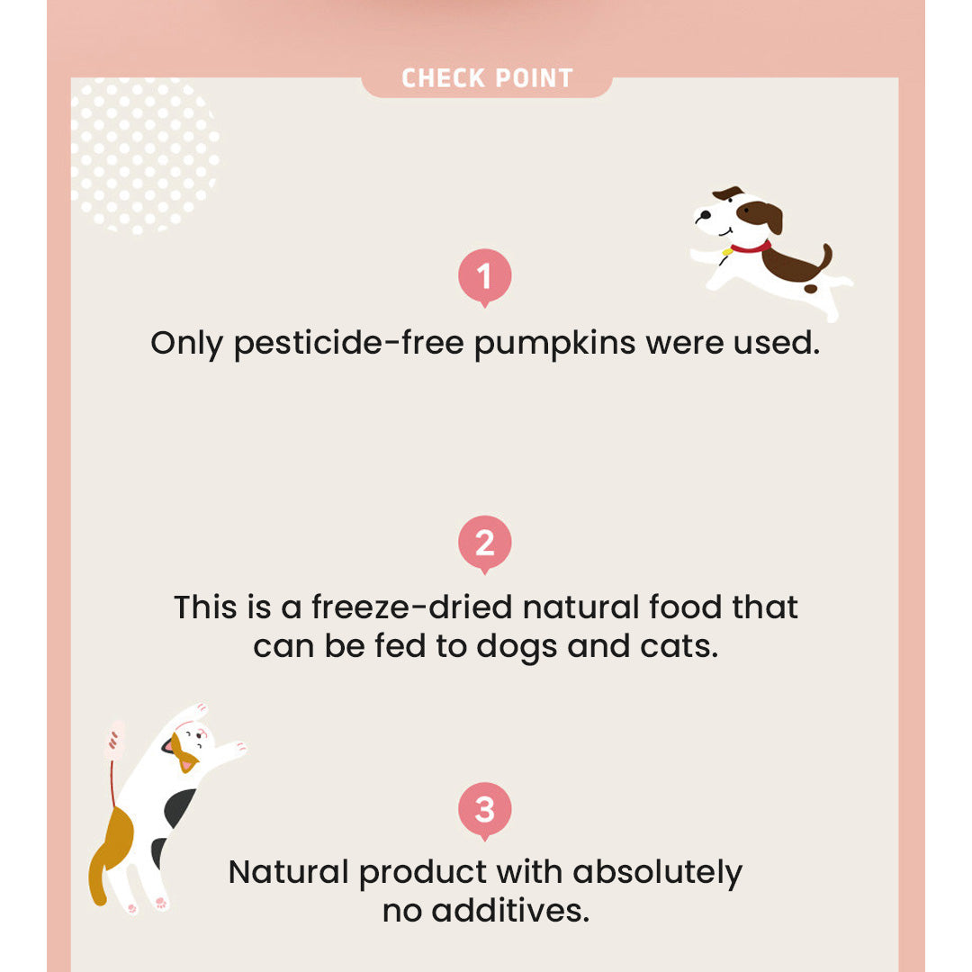 Pet Treat Freeze-Dried Pumpkin Organic Pesticide-Free (B)