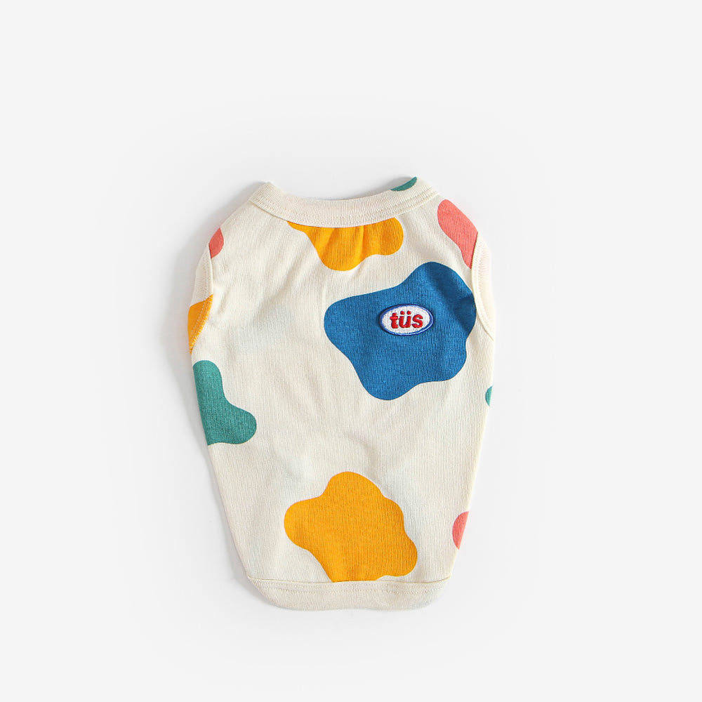 Colorful Camo Puppy Sleeveless T-Shirt (B)