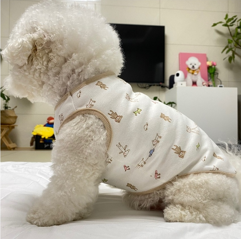 Puppy Sleeveless Indoor Wear Pajamas Organic Cotton (B)
