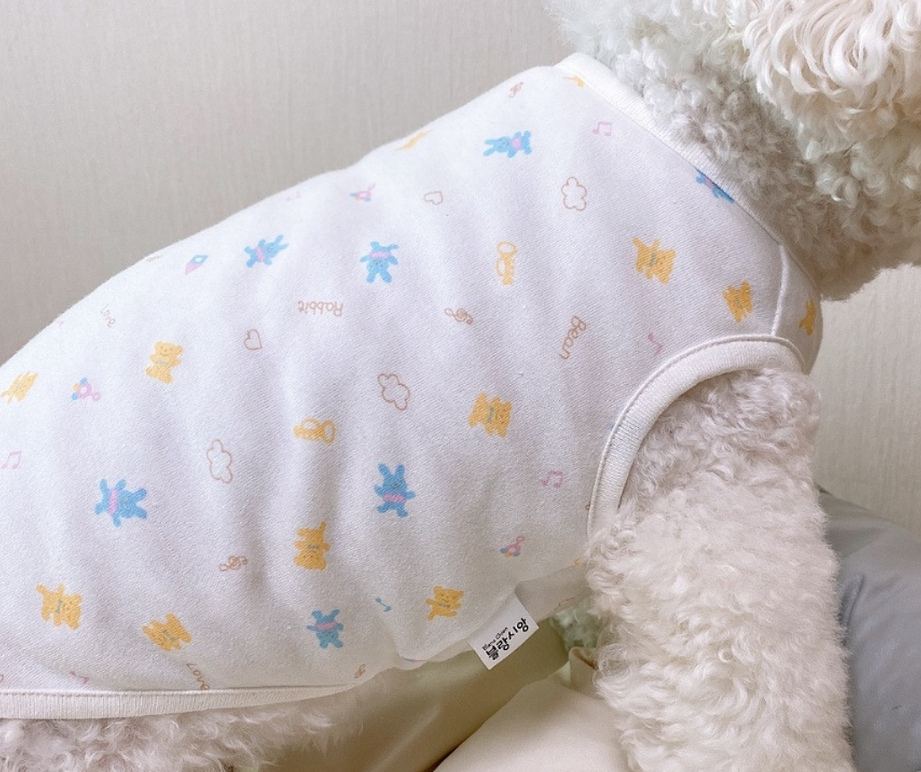 Puppy Sleeveless Indoor Wear Pajamas Organic Cotton (B)