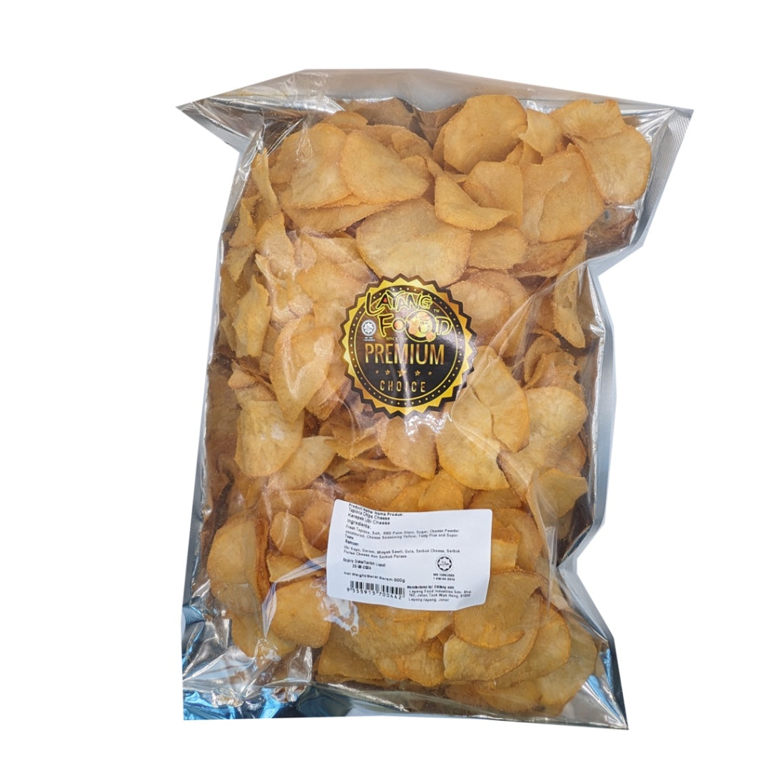 Layang Food: Tapioca Chips: Cheese (Ubi Keju) 500G