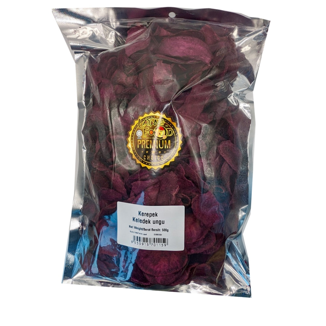 Purple Sweet Potato Chips (Kerepek Keledek Ungu) 500G