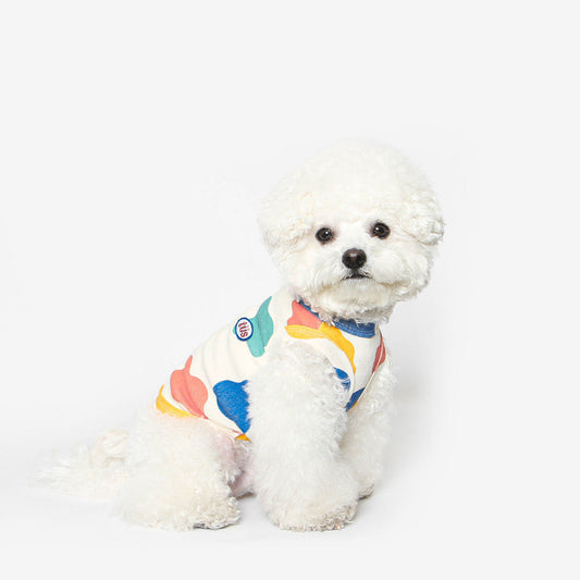 Colorful Camo Puppy Sleeveless T-Shirt (B)