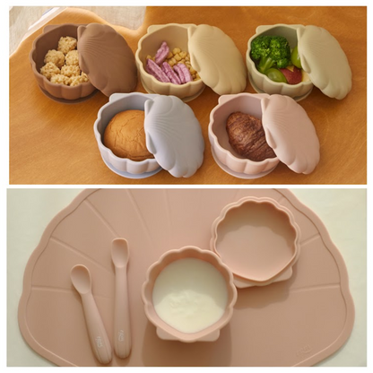 TGM - Silicone Seashell Suction Rice Bowl with cover