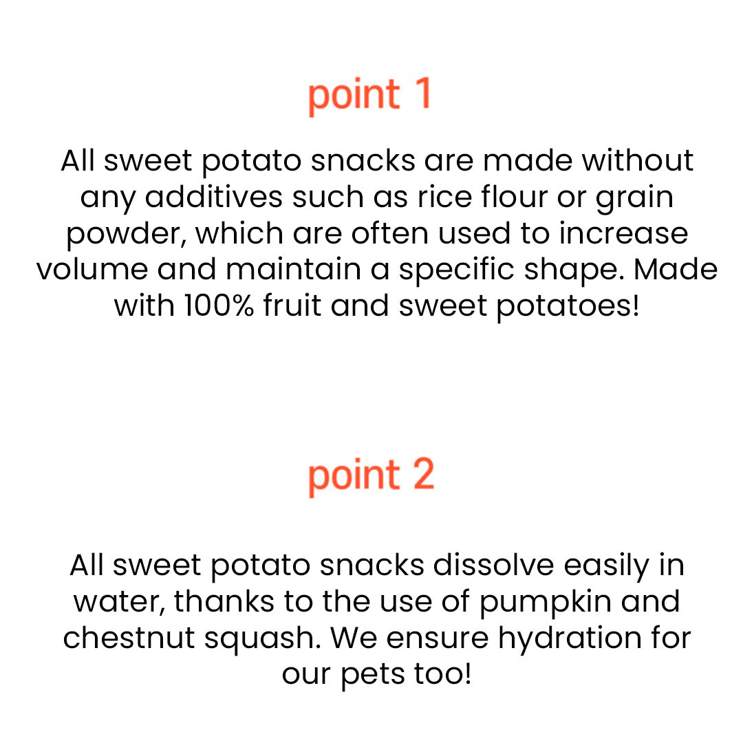 Freeze Dried Sweet Potato and Orange/Blueberry/Strawberry Pet Treat (B)