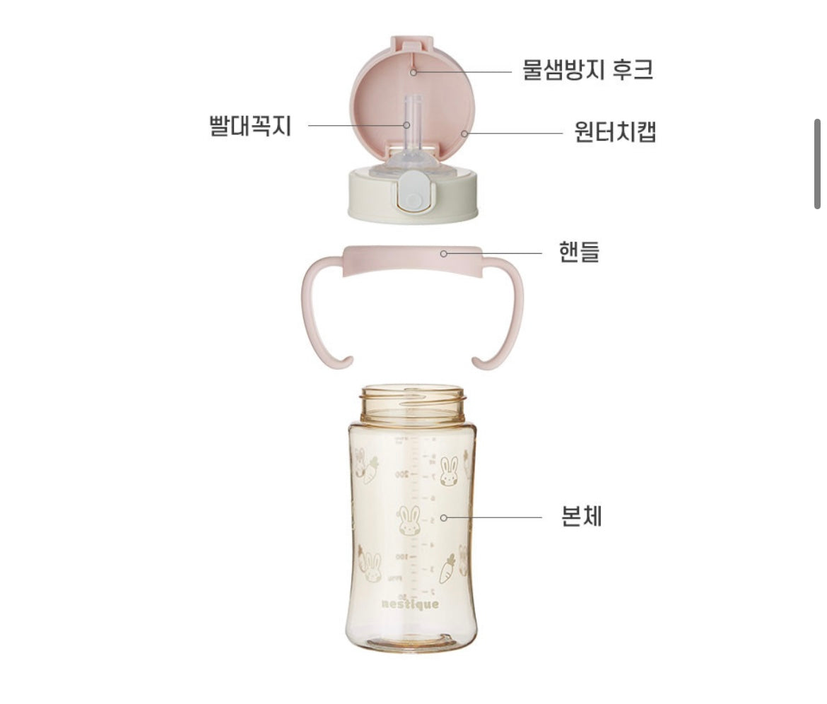 (Preorder) Nestique - PPSU One Touch Water Bottle (with Laser Engravement)