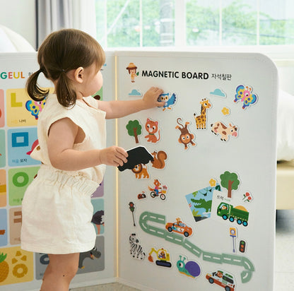 (Preorder)  Baby/Toddler Folding Screen with Magnetic Board/Mirror/ Nursery Rhyme/ Pictures