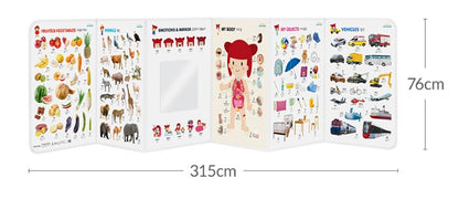 (Preorder)  Baby/Toddler Folding Screen with Magnetic Board/Mirror/ Nursery Rhyme/ Pictures