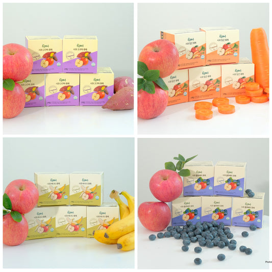 Fruit Puree 7M+ (Lowest Sugar Content Fruit Puree in Kr) Set of 4  (W)
